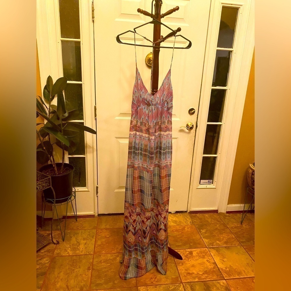 Anna SUI MULTICOLORED MAXI DRESS SIZE M